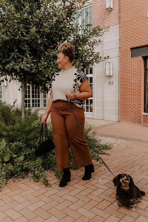 The Georgia High Waist Eyelet Pants in Chocolate Curves Image 1