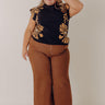 The Georgia High Waist Eyelet Pants in Chocolate Curves Image - 1