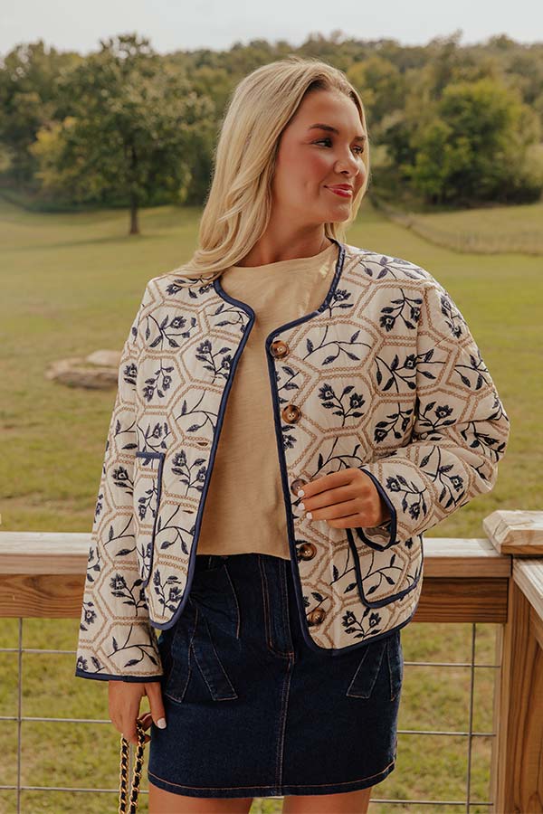Cool Breeze Floral Embroidered Jacket Image - 2