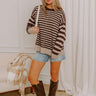 Hot Cocoa Sippin' Stripe Knit Sweater in Chestnut Image 1