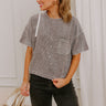 Daily Comfort Vintage Wash Ribbed Tee in Grey Image 1