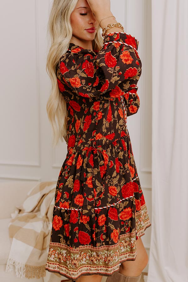 boho chic cocktail dresses Boho Floral Mini Dress for Women