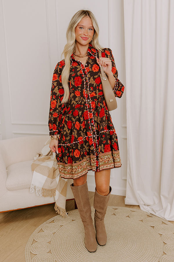 boho chic mini dresses Sweet Bohemian Floral Mini Dress Ivory/Multi / M