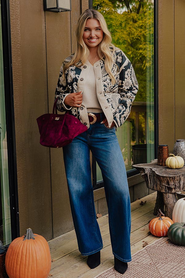 City Nights Floral Quilted Jacket Image - 1