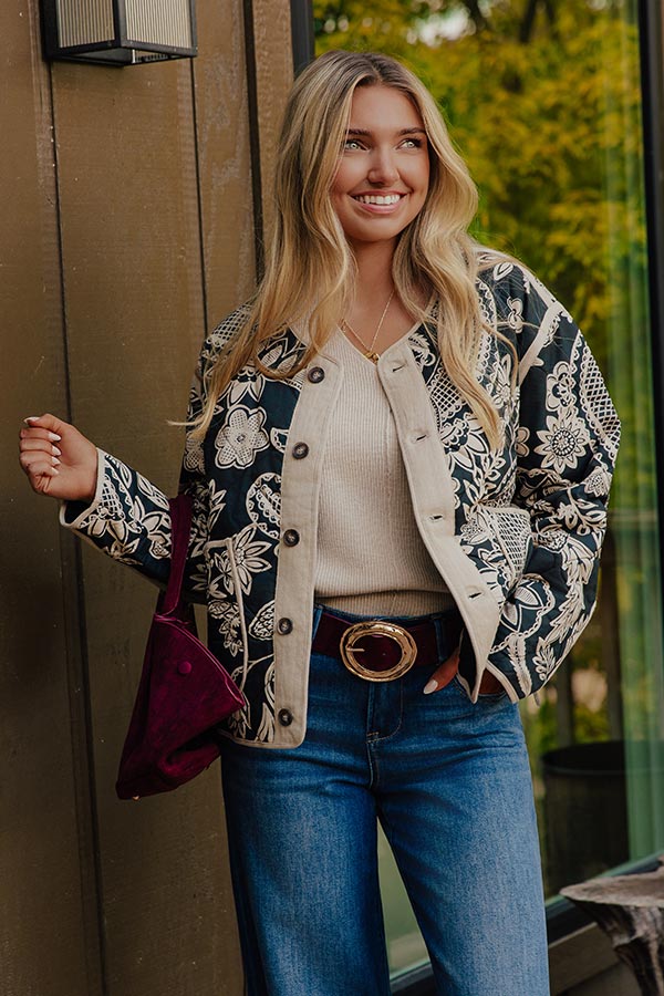City Nights Floral Quilted Jacket Image - 2