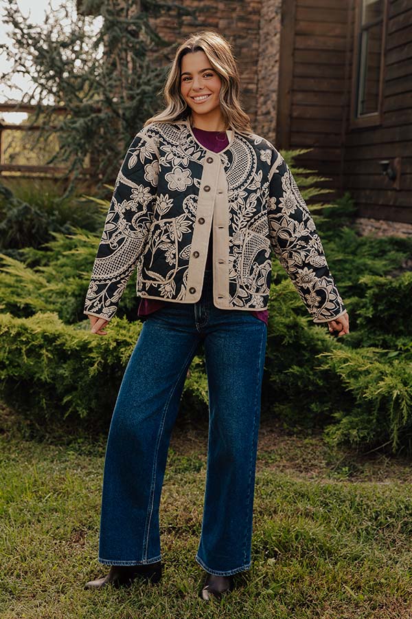 City Nights Floral Quilted Jacket Image - 2