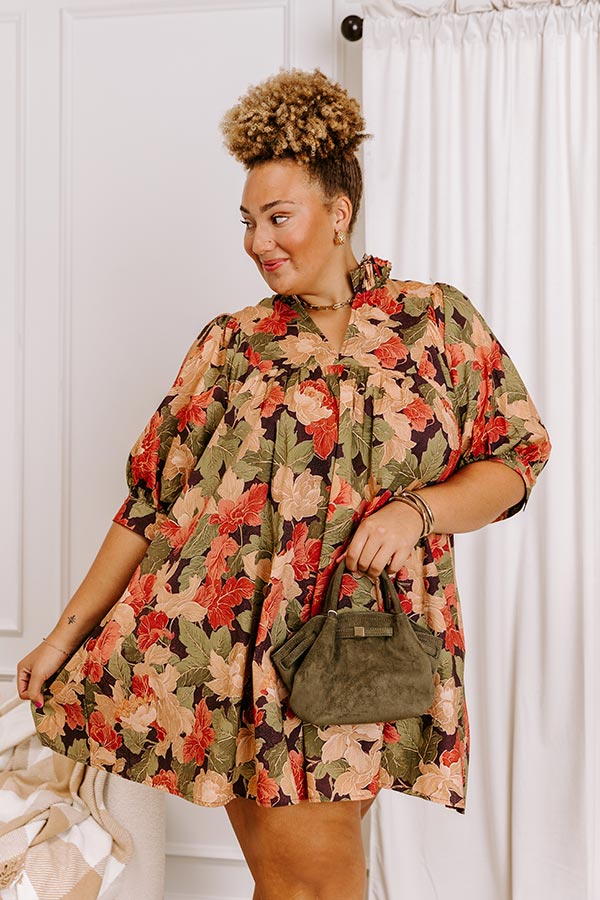 Pick Of The Patch Floral Mini Dress Curves Image 3