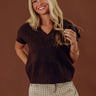 Hayride Cutie Knit Sweater Top in Chestnut Image - 1
