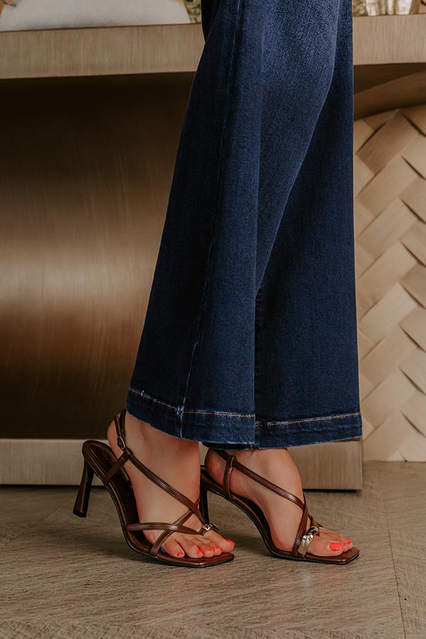 The Liliana Faux Leather Heel in Chestnut Image - 1