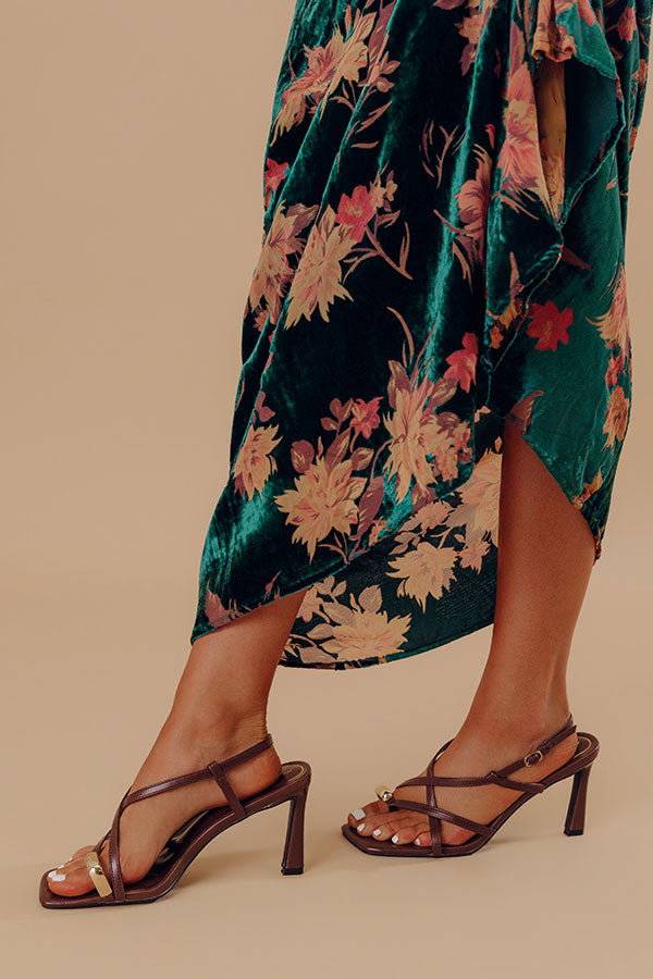 The Liliana Faux Leather Heel in Chestnut