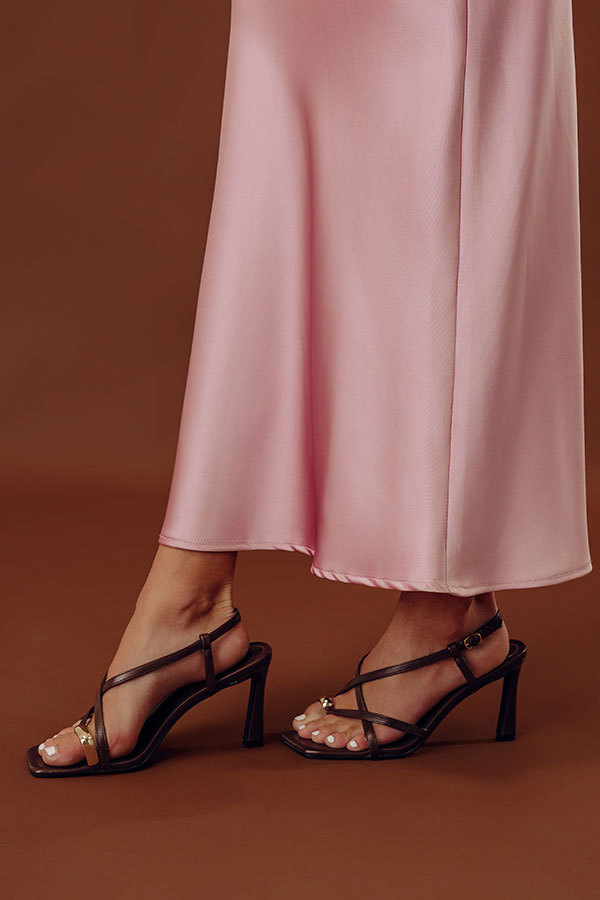 The Liliana Faux Leather Heel in Chestnut Image - 1