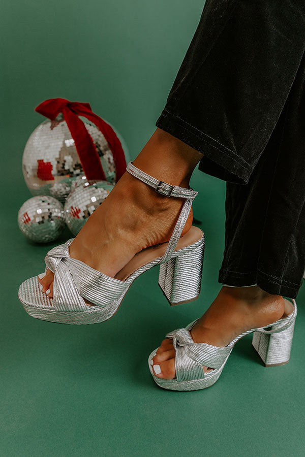 The Leilani Metallic Platform Heel in Silver