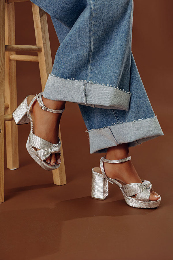 The Leilani Metallic Platform Heel in Silver Image - 1