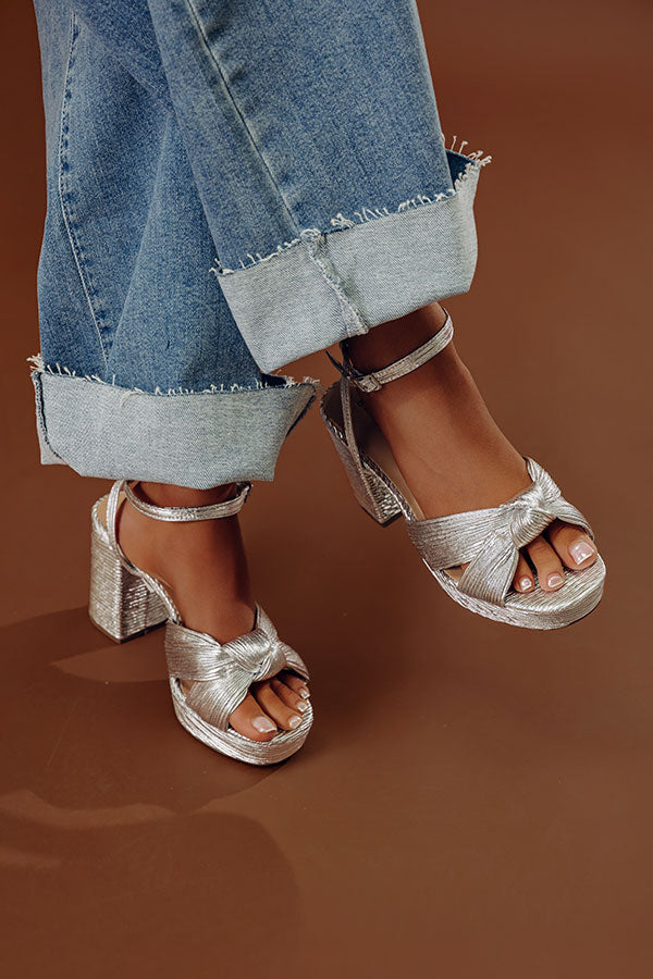 The Leilani Metallic Platform Heel in Silver Image - 2
