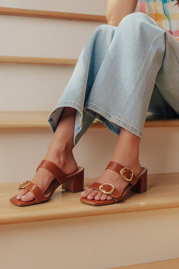 The Eloise Faux Leather Heel in Brown