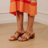 The Eloise Faux Leather Heel in Brown Image - 1