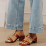 The Eloise Faux Leather Heel in Brown Image - 1