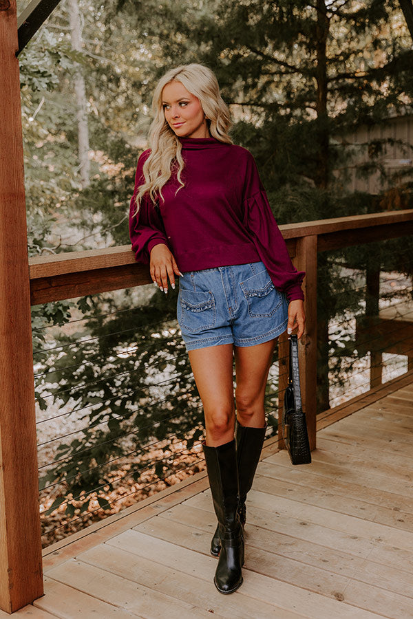 Sweet Energy Knit Top in Merlot Image 1