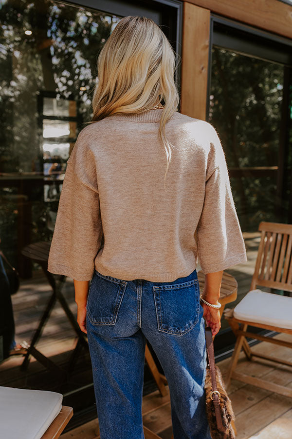 Coffee Shop Cozy Knit Cardigan in Mocha Image 5