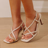 The Liliana Faux Leather Heel in Cream Image - 1