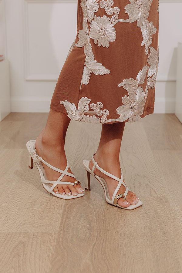 The Liliana Faux Leather Heel in Cream Image - 1