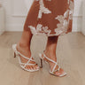 The Liliana Faux Leather Heel in Cream Image - 1