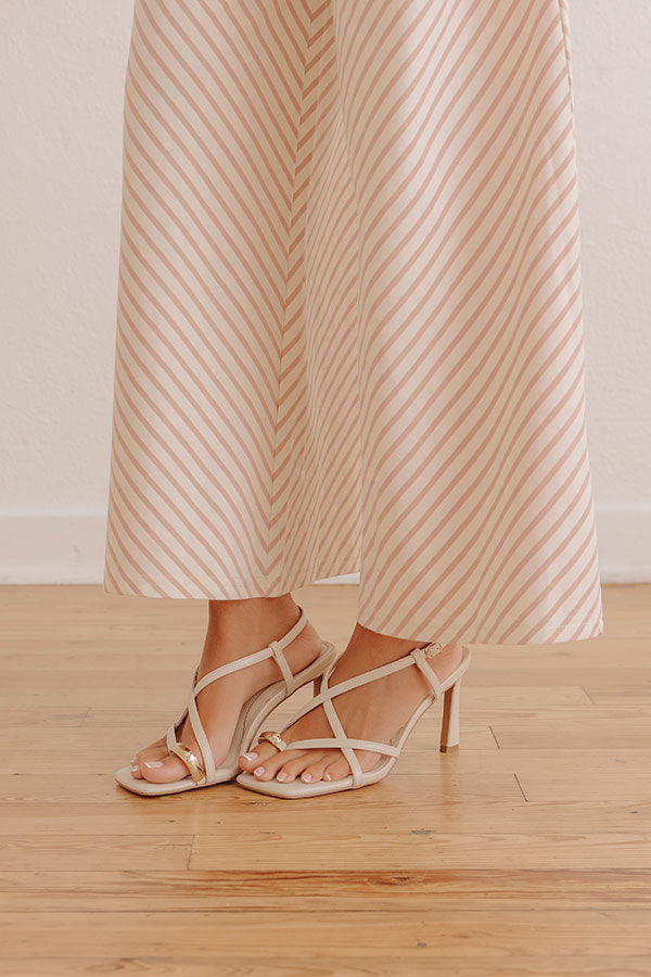 The Liliana Faux Leather Heel in Cream Image - 1