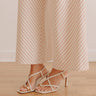 The Liliana Faux Leather Heel in Cream Image - 1
