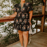 The Sunday Stroll Floral Mini Dress in Black Curves Image 1