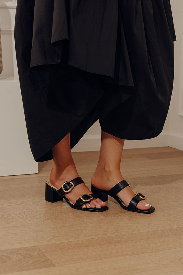 The Eloise Faux Leather Heel in Black
