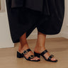 The Eloise Faux Leather Heel in Black Image - 1