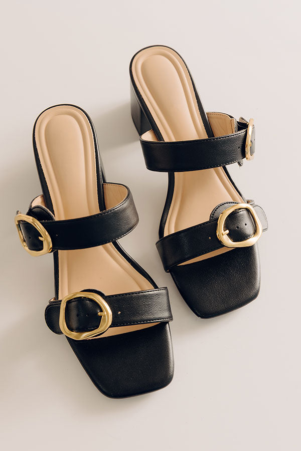 The Eloise Faux Leather Heel in Black Image - 2