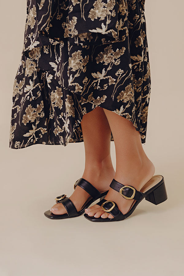 The Eloise Faux Leather Heel in Black Image - 1