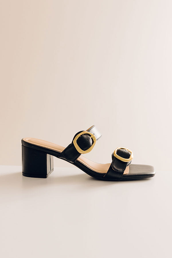 The Eloise Faux Leather Heel in Black Image - 2
