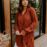 Boho Sunrise Chiffon Ruffle Mini Dress in Rust Image - 1