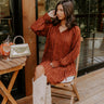 Boho Sunrise Chiffon Ruffle Mini Dress in Rust Image 1