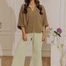 Metropolitan Muse High Waist Chambray Pants in Light Sage Image - 1