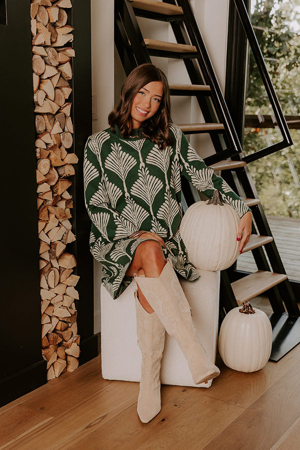 The Deco Dream Knit Mini Dress in Hunter Green Image 2