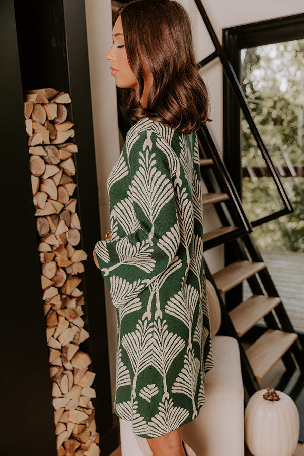 The Deco Dream Knit Mini Dress in Hunter Green Image 5