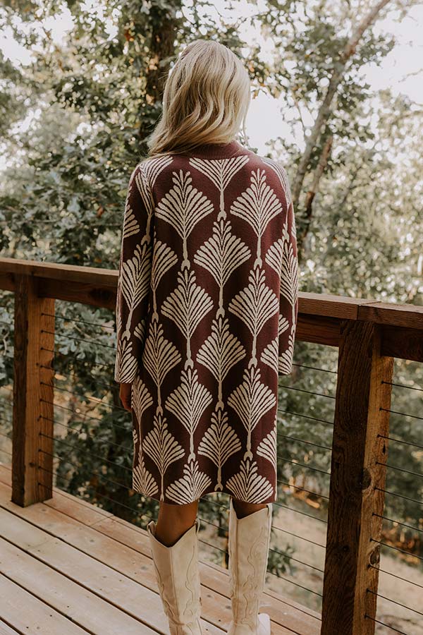 The Deco Dream Knit Mini Dress in Chocolate Image 5