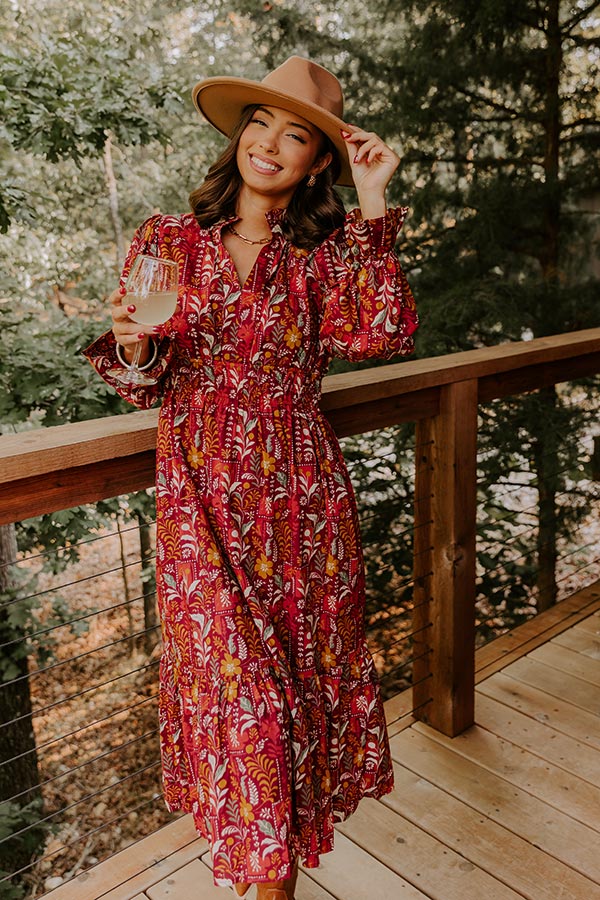 red floral dress midi Hlne red floral-jacquard midi dress