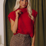 Coffee Shop Charm Knit Sweater Top in Red Image - 1