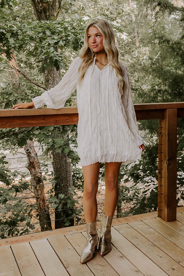 Boho Sunrise Chiffon Ruffle Mini Dress in Cream M / Cream Boho Sunrise Chiffon Ruffle Mini Dress in Cream M / Cream