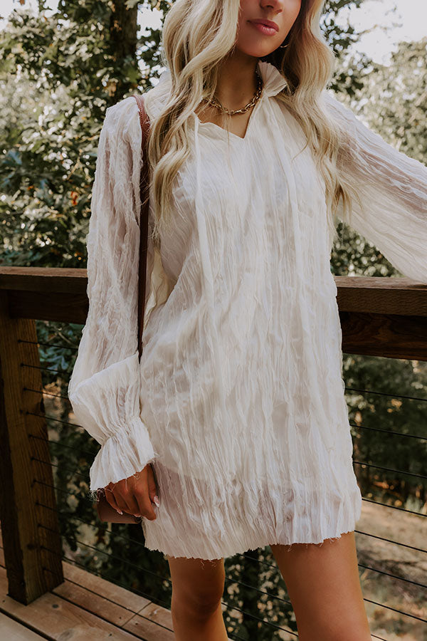 Boho Sunrise Chiffon Ruffle Mini Dress in Cream M / Cream Boho Sunrise Chiffon Ruffle Mini Dress in Cream M / Cream