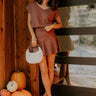 Chic A La Mode High Waist Knit Mini Skirt in Mocha Image 1