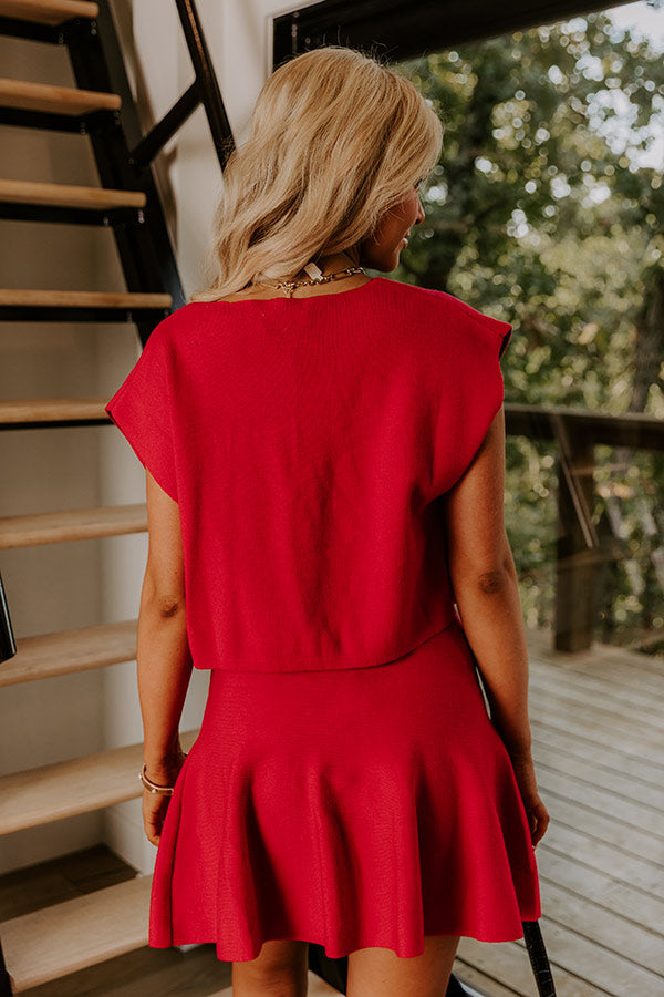 Chic A La Mode Knit Top in Red Image 3