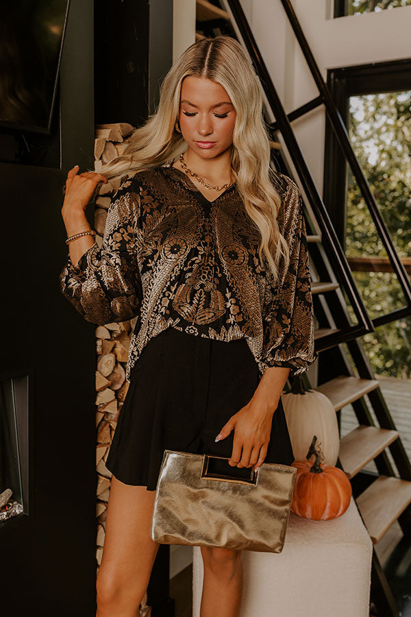 Champagne Fizz Floral Velvet Burnout Top Image 1