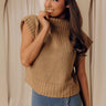 Coffee Shop Charm Knit Sweater Top in Khaki Image - 1