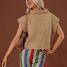 Coffee Shop Charm Knit Sweater Top in Khaki Image - 1
