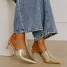 Garret Faux Leather Metallic Heeled Mule Image 1